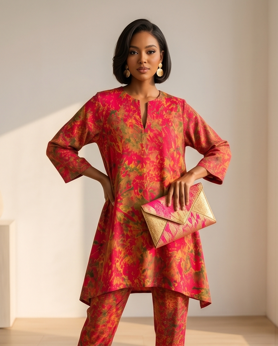 Ayo Knee length tunic top & Pant set
