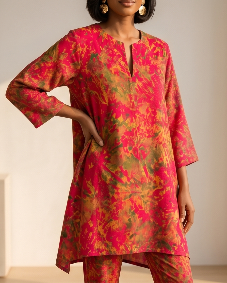 Ayo Knee length tunic top & Pant set